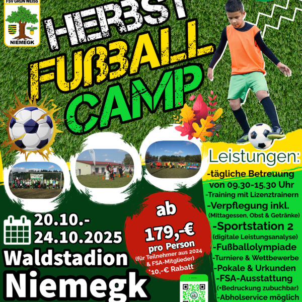 Herbstfußballcamp im Niemegker Waldstadion